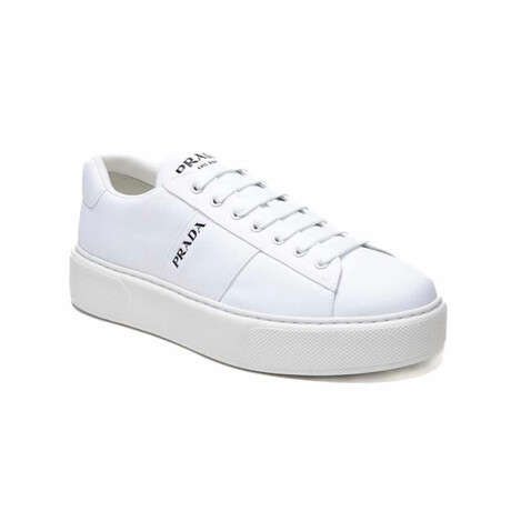 Jimmy Leather Logo Sneaker // White + Black (Euro: 39)