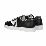 Triangle Logo Leather Sneaker // Black + White (Euro: 39)