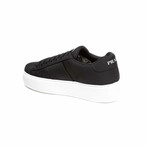 Jeremy Leather Logo Sneaker // Black + White (Euro: 40)