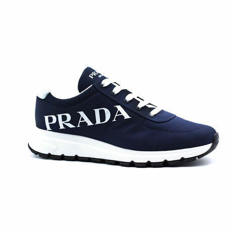Rob Unisex Leather Logo Sneaker // Navy + White (Euro: 39)