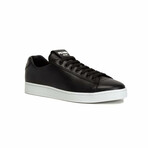 Street Style Leather Logo Sneakers // Black + White (Euro: 39)