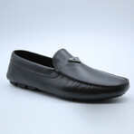 Leather Logo Loafer // Black + Silver (Euro: 40.5)