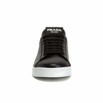 Street Style Leather Logo Sneakers // Black + White (Euro: 39)