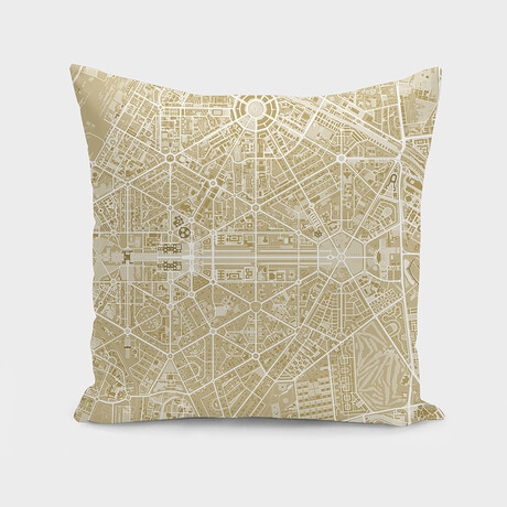 New Delhi Map Gold (14"H x 14"W)