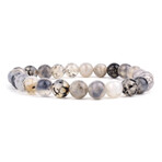 Agate Natural Stone Bracelet // 8mm // Wavy White