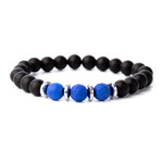 Lava + Stone + Onyx + Hematite Bracelet Set // 8mm // Set of 4