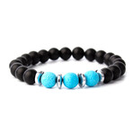 Lava + Stone + Onyx + Hematite Bracelet Set // 8mm // Set of 4