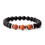 Lava + Stone + Onyx + Hematite Bracelet Set // 8mm // Set of 4