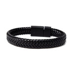 Black Straw Knitted Leather Bracelet