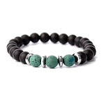 Lava + Stone + Onyx + Hematite Bracelet Set // 8mm // Set of 4
