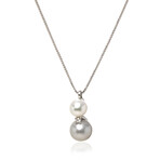Bliss by Damiani // Paradise 18K White Gold Diamond + Pearl Necklace // 16"-17" // Store Display