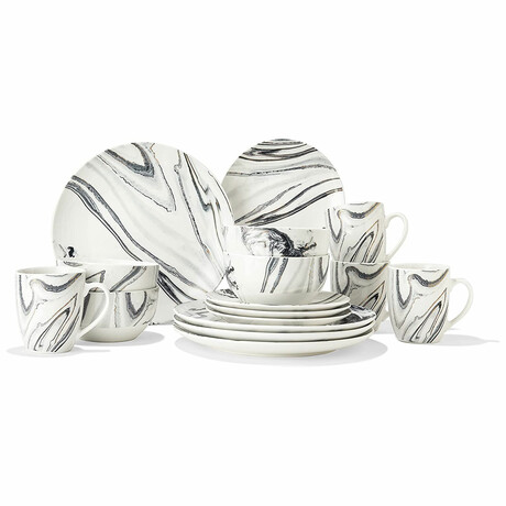 Marble Coupe 16 Piece Dinnerware Set