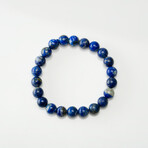 Lapis Lazuli Beaded Elastic Bracelet // 15mm