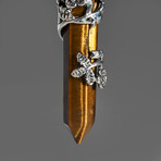 Tiger's Eye Point in Sterling Silver Pendant // 18" Sterling Silver Chain