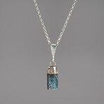 Sapphire Crystal Pendant 2.2g // 18" Sterling Silver Necklace