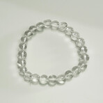 Clear Quartz Beaded Stretch Bracelet // 10mm