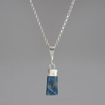 Sapphire Crystal Pendant 1.6g // 18" Sterling Silver Necklace