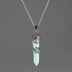 Opalite Point in Sterling Silver Pendant // 18" Sterling Silver Chain