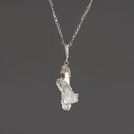 Double Terminated Clear Quartz Crystal Pendant // 18" Sterling Silver Chain