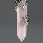 Rose Quartz Point in Sterling Silver Pendant // 18" Sterling Silver Chain