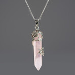 Rose Quartz Point in Sterling Silver Pendant // 18" Sterling Silver Chain