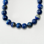 Lapis Lazuli Beaded Elastic Bracelet // 8mm