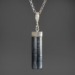 Black Tourmaline Pendant (3-5 grams) // 18" Sterling Silver Chain