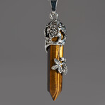 Tiger's Eye Point in Sterling Silver Pendant // 18" Sterling Silver Chain