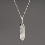 Clear Quartz Crystal Pendant (6-9 grams) // 18" Sterling Silver Chain