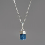 Sapphire Crystal Pendant 3.8g // 18" Sterling Silver Necklace