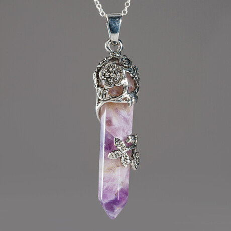 Amethyst Point in Sterling Silver Pendant // 18" Sterling Silver Chain