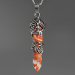Carnelian Point in Sterling Silver Pendant // 18" Sterling Silver Chain