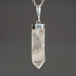 Clear Quartz Crystal Pendant (6-9 grams) // 18" Sterling Silver Chain