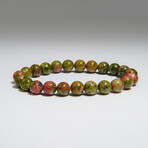 Unakite Beaded Stretch Bracelet // 8mm