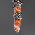 Carnelian Point in Sterling Silver Pendant // 18" Sterling Silver Chain