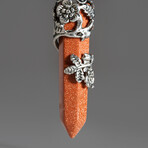 Goldstone Point in Sterling Silver Pendant // 18" Sterling Silver Chain