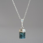 Sapphire Crystal Pendant 3.5g // 18" Sterling Silver Necklace