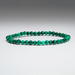 Malachite Beaded Stretch Bracelet // 4mm