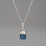Sapphire Crystal Pendant 2.4g // 18" Sterling Silver Necklace