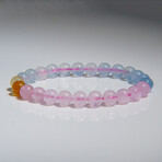 Morganite Beaded Stretch Bracelet // 8mm