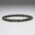 Pyrite Beaded Stretch Bracelet // 5mm
