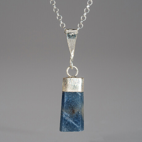 Sapphire Crystal Pendant 1.6g // 18" Sterling Silver Necklace