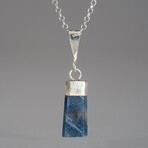 Sapphire Crystal Pendant 1.6g // 18" Sterling Silver Necklace