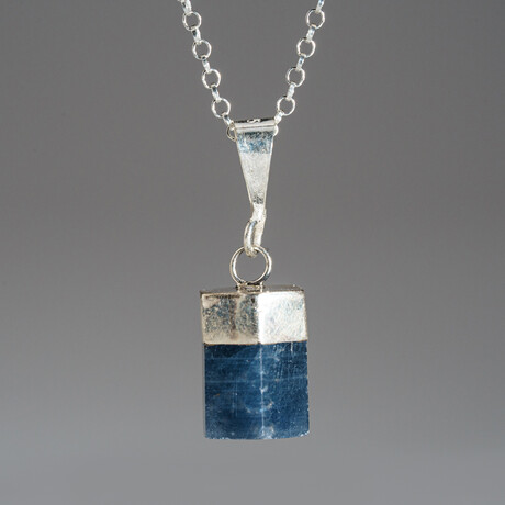 Sapphire Crystal Pendant 3.8g // 18" Sterling Silver Necklace