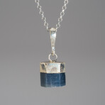 Sapphire Crystal Pendant 3.2g // 18" Sterling Silver Necklace
