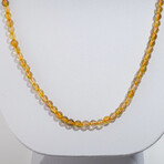 Citrine Beaded Necklace on Elastic Cord // 4mm