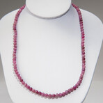 Pink Tourmaline Beaded Necklace on Elastic Cord // 5mm