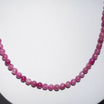 Pink Tourmaline Beaded Necklace on Elastic Cord // 5mm