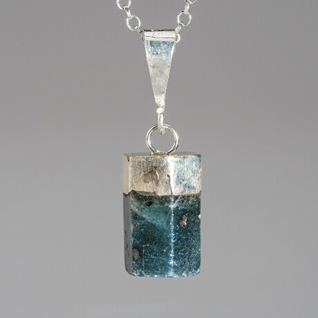 Sapphire Crystal Pendant 3.5g // 18" Sterling Silver Necklace