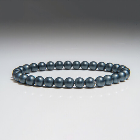 Hematite Beaded Stretch Bracelet // 5mm